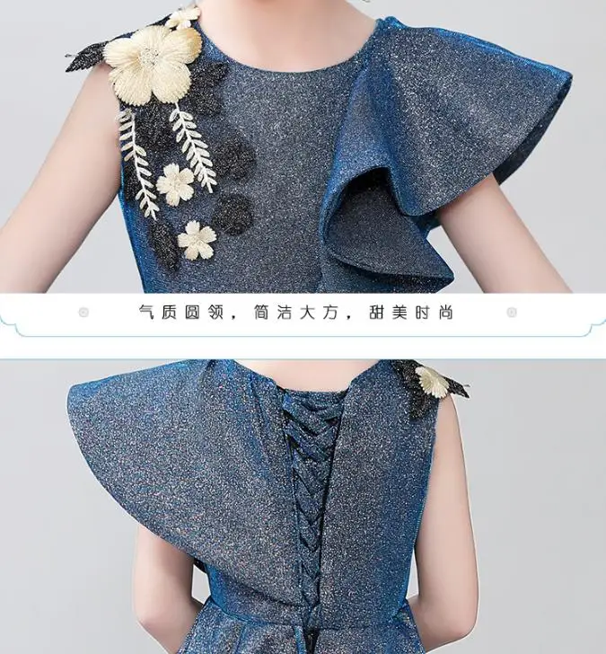 Высококачественное платье принцессы для маленьких девочек вечернее без рукавов