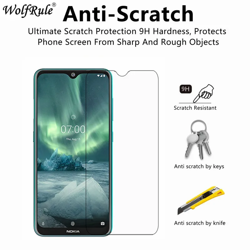 2 piezas de vidrio para Nokia 6,2 Protector de pantalla para Nokia 6,2 vidrio templado para Nokia 6,2 vidrio 2.5D Anti-rasgu&ntilde;o pel&iacute;cula de tel&eacute;fono 6,3"-1