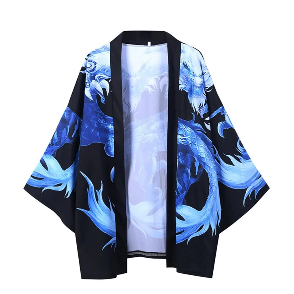 

Hot Fashion Men's Kimono Cardigan Oversize Shirts Printed Shirt Fashionable Design Street Style High Quality Coats Fast Shipping