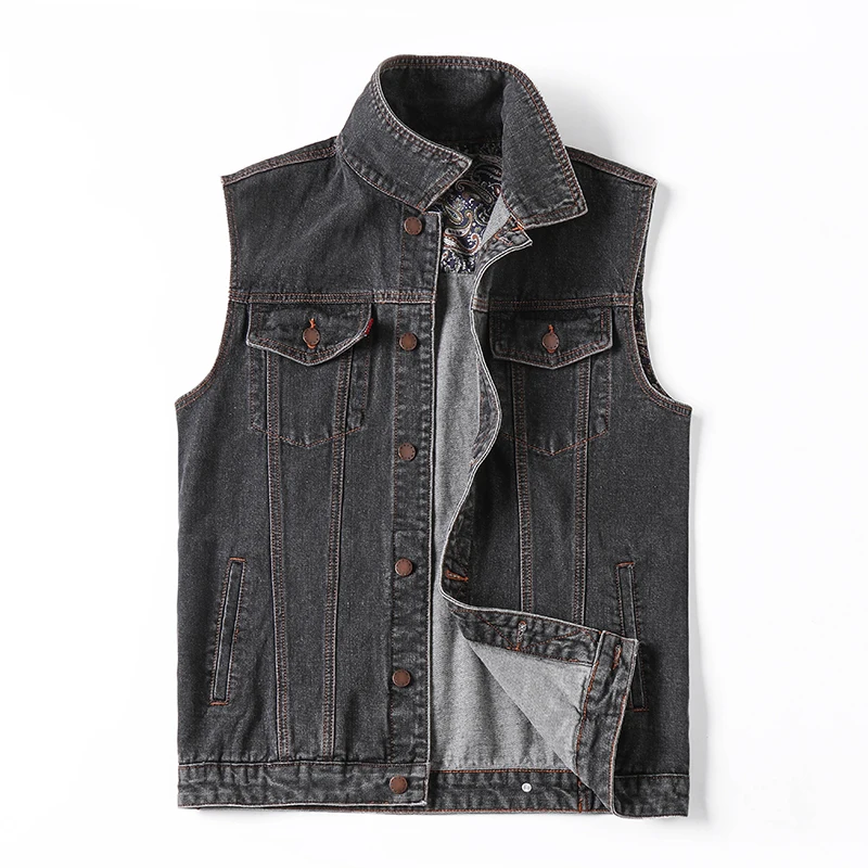 

6XL BIG SIZE 10XL 8XL 5XL Cotton Sleeveless Jacket Men Denim Jeans Vest Male Cowboy Outdoors Waistcoat Mens Jackets