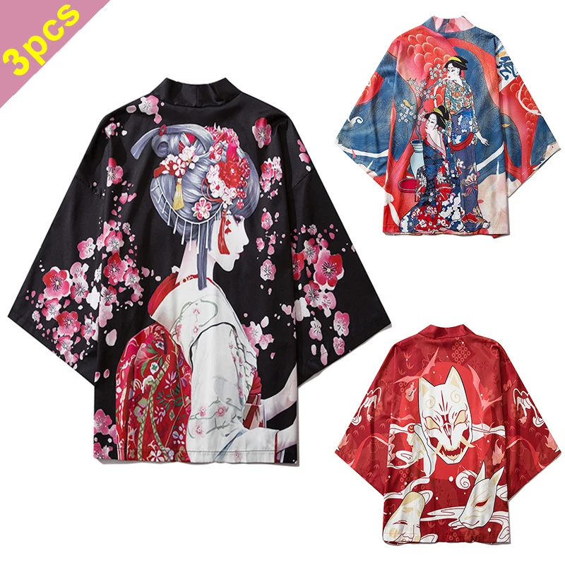 Кимоно для мужчин и женщин в японском стиле традиционное пляжное кимоно уличная