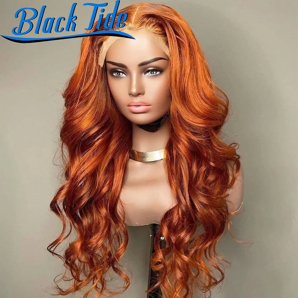 Body Wave Frontal Wig Ginger Lace Front Wig Remy Body Wave Wig 13x4 Lace Frontal Human Hair Wigs 180% HD Transparent Lace Wigs