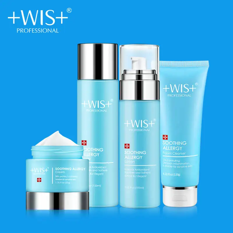 WIS Soothing  Skin Care Set Hydrating Moisturizing Oil Control Refreshing Brightening Cleanser Toner Lotion Cream Skincare Kit