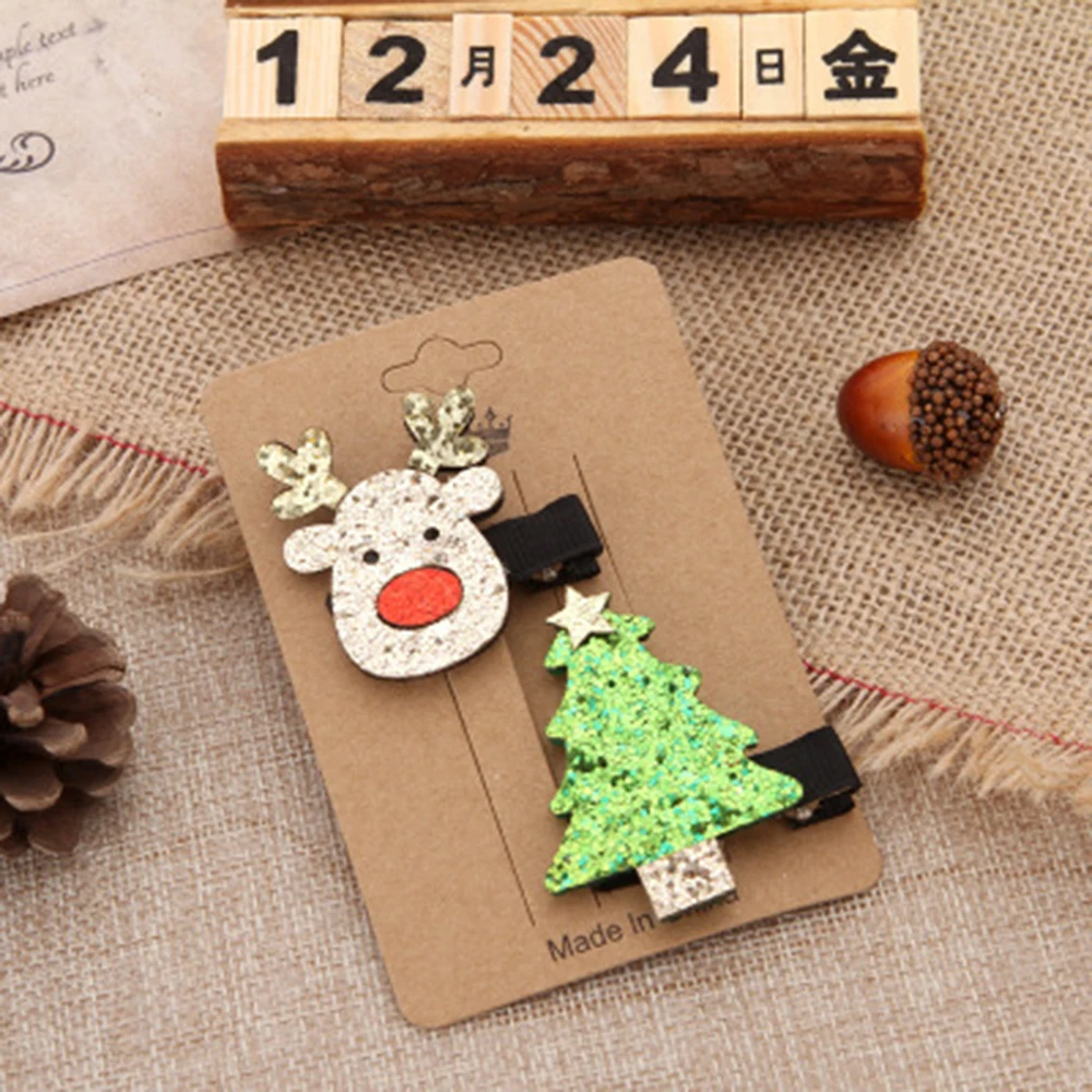 

Claus Santa Baby Shiny Hairpin Girl Decor Accessories Hair Christmas Cute