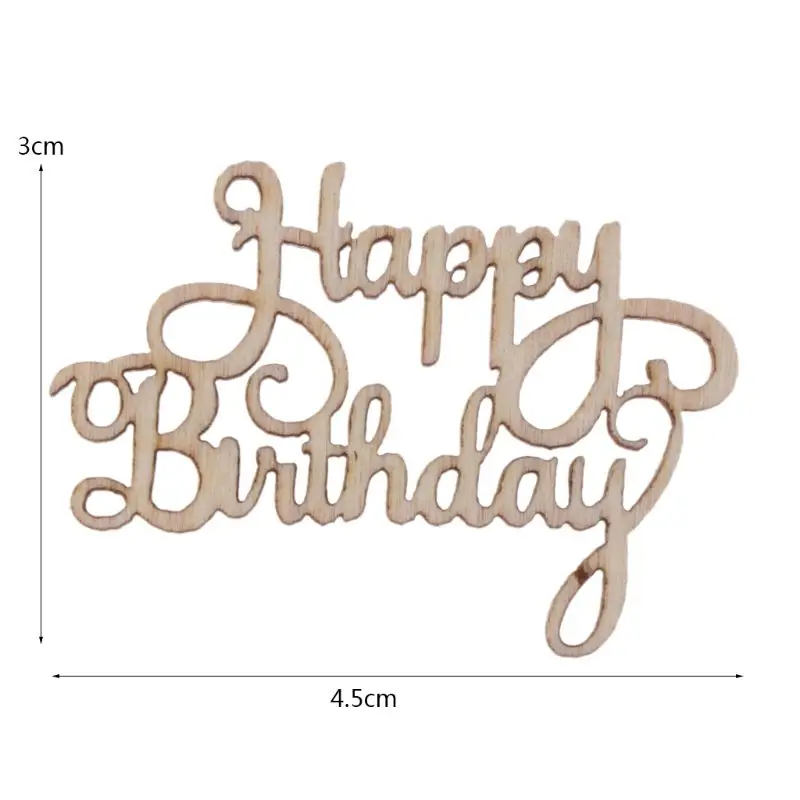 15 шт. деревянные счастливый день рождения Таблица Конфетти посыпать Цветы Винтаж
