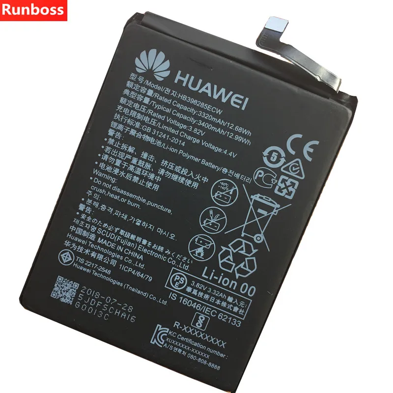 Аккумулятор 3400 мАч HB396285ECW для huawei P Smart()/Enjoy 9 S/POT-LX1/POT-LX3/POT-AL00/POT-AL00a+ Инструменты