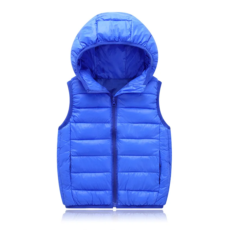 

2021 Children's Jacket Down Cotton Vest Vest Autumn and Winter Lightweight Boys and Girls Hooded Vest Children's clothing