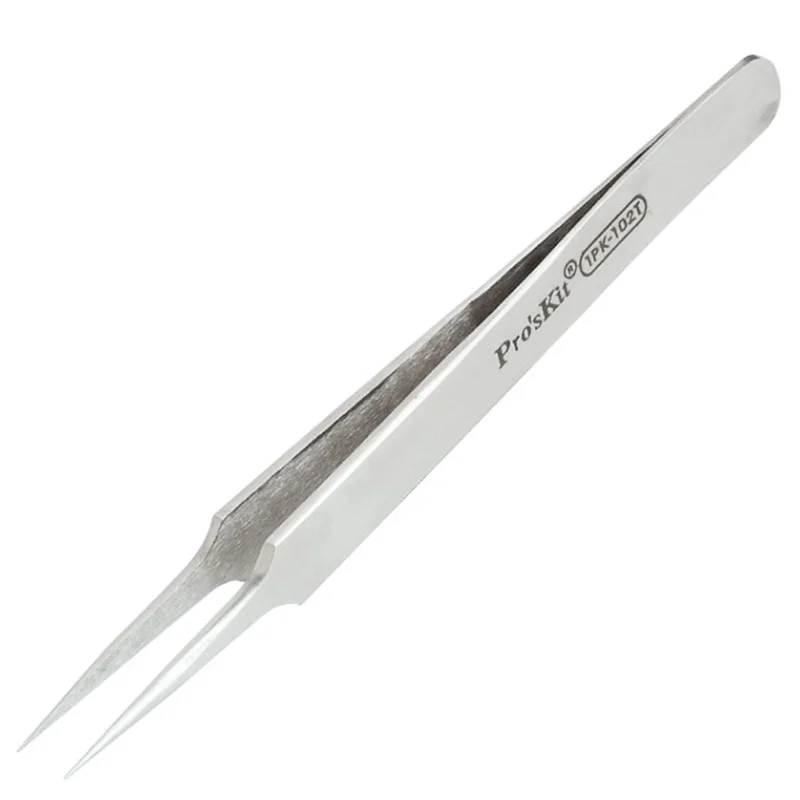 

Free Shipping Pro'sKit 1PK-102T Super Fine Tip Straight Non-magnetic Medical Tweezers(120MM)