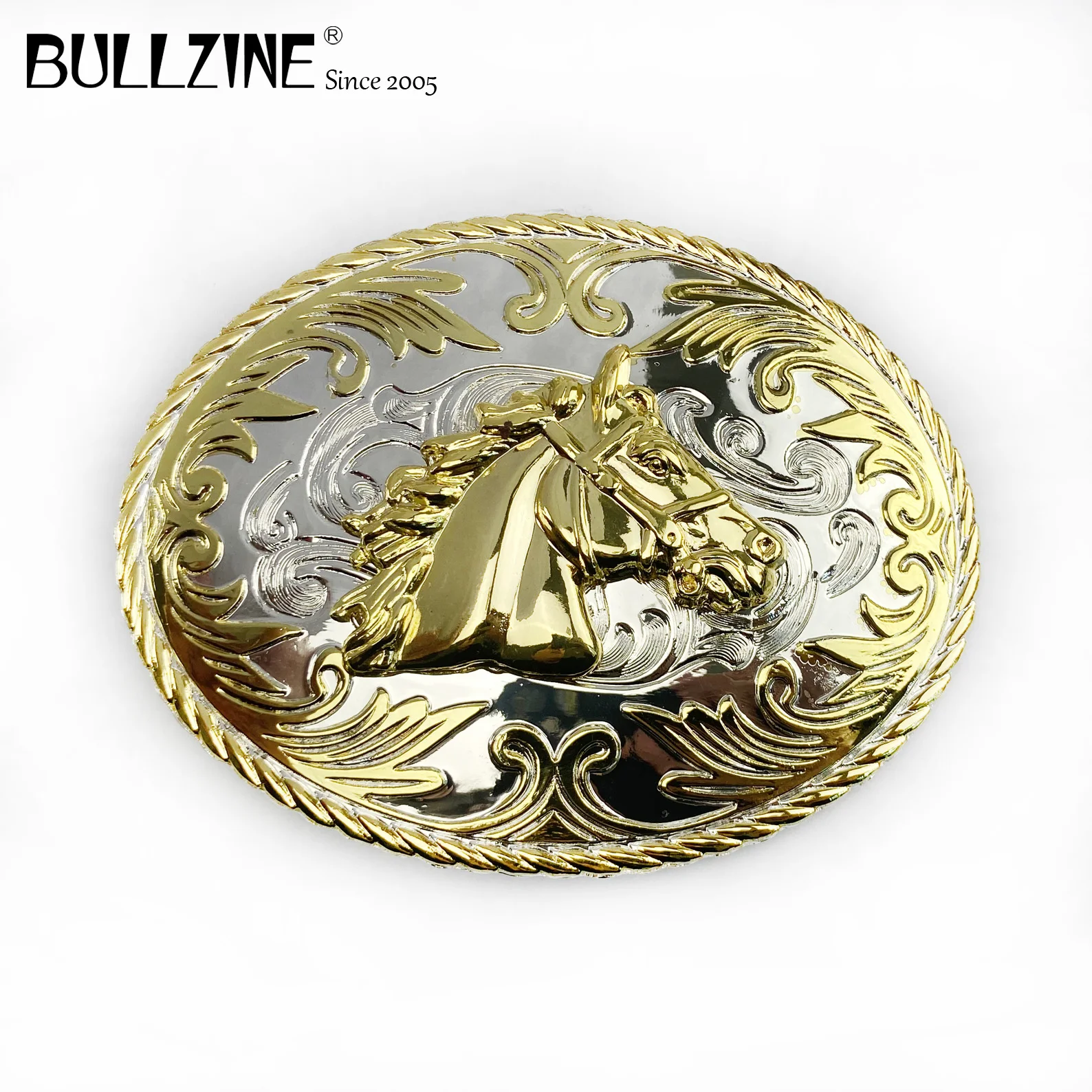 В Bullzine в западном стиле виде лошадиной головы пряжка на ремешке с серебро и