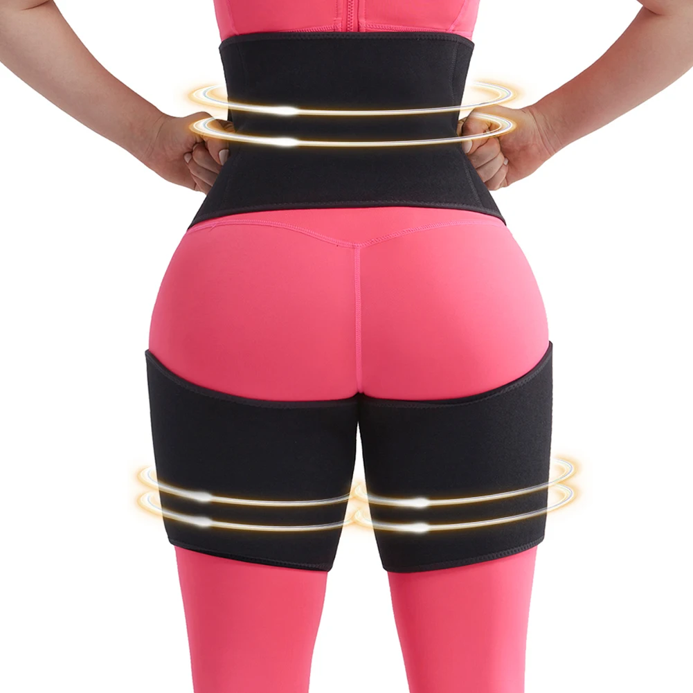 

Women Thigh Trimmer Double Compression Gym Waist Trainer Sports Loss Weight Butt Lifter Leg Support 3 In 1 Sweat Sauna Neoprene