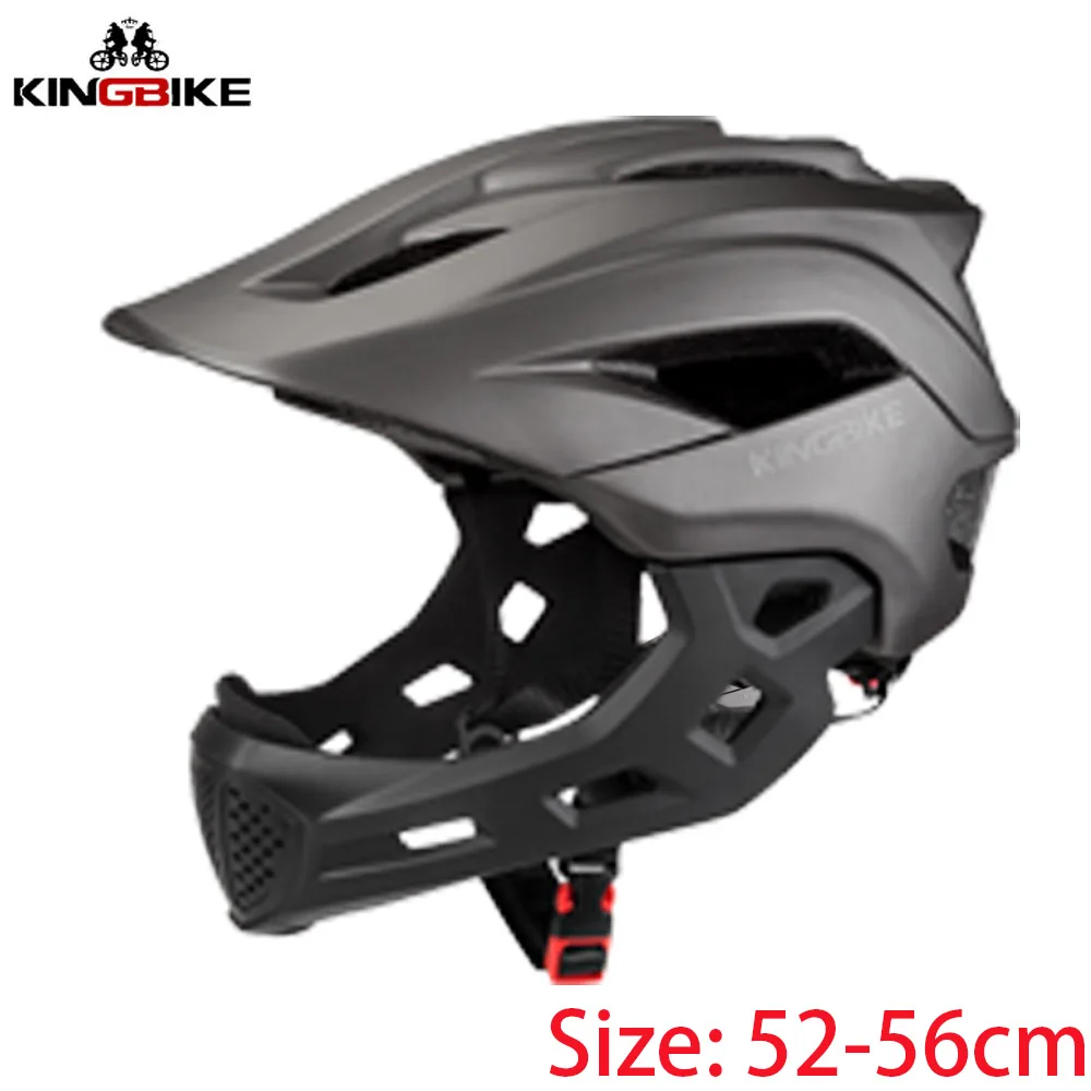 J-266-Titanium KINGBIKE велосипедный шлем для детей Полный лицевой Чехол спортивные шлемы Детские MTB велосипедные шлемы для катания на коньках безопасная защита - Цвет: J-266-Titanium