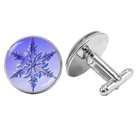 2020 new creative all match suit christmas snowflake gift french glass cabochon charm cufflinks mens gift cufflinks jewelry