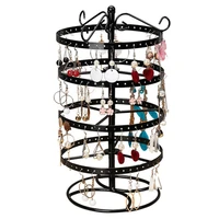 80 hot sales 4 tier round rotating alloy earrings jewelry holder stand organizer display rack