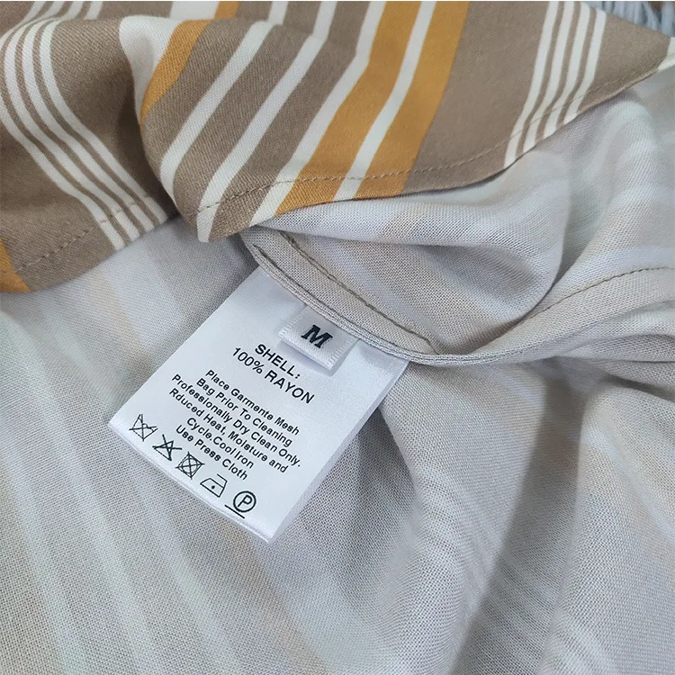 

100% Rayon Blouse Women Vertical Striped Long Sleeve Loose Turn-down Collar 2020 New Shirt with Pocket