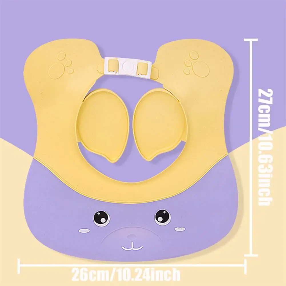 

Shower Cap Children Adjustable Shampoo Bathing Bath Protectors Soft Cap Hat, Cap Waterproof Cap For 1-12 Years Old