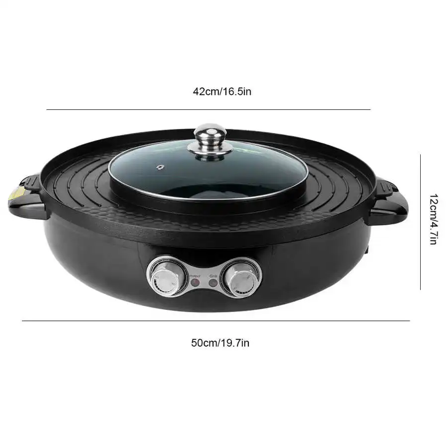 

Electric Grill Barbecue Machine Hot Pot Smokeless BBQ Frying Cooking Pan Kitchen Maker Multifunction
