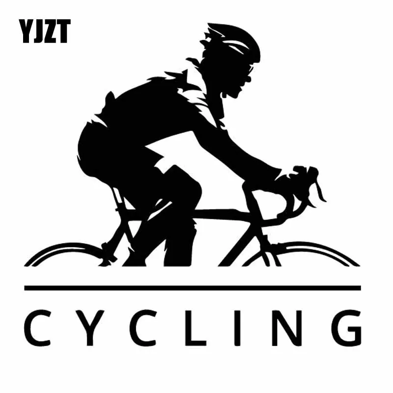 

YJZT 15.5CM*14.7CM Cycling Mountain Biking Dashing Cool Dazzling Vinly Decal Interesting Decor Car Sticker Black/Silver C27-0657