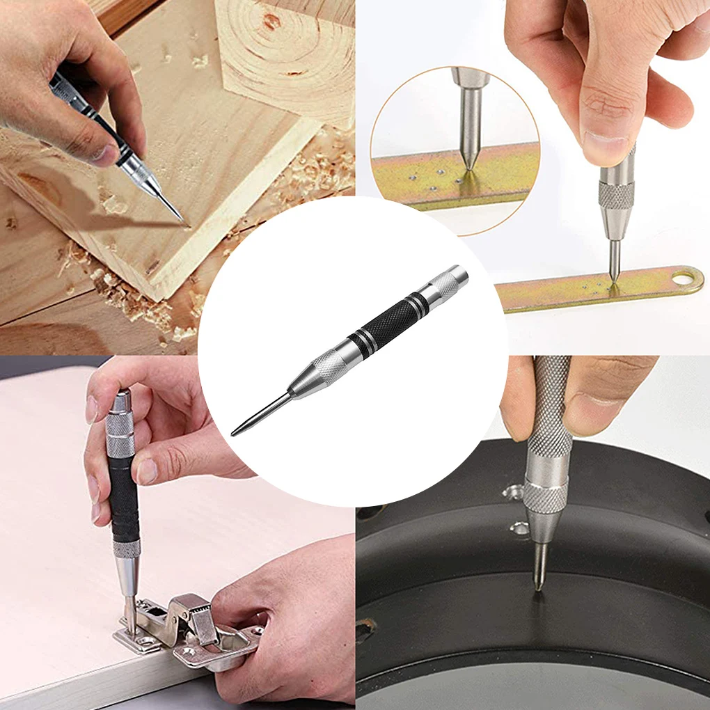 Automatic Center Pin Spring Loaded Mark Punch Tool Wood Indentation Woodworking Bit Portable Non-slip Puncher | Инструменты