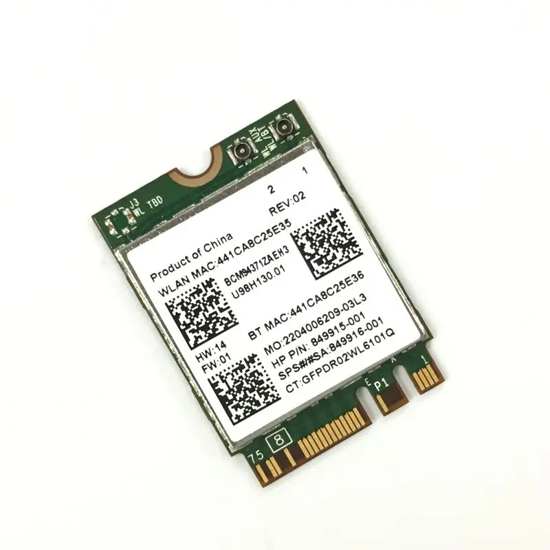 Сетевая карта Broadcom BCM94371ZAE BCM94371 BCM4371 802 11 AC NGFF M2 867 Мбит/с Wi-Fi и Bluetooth 4 1 Combo SPS 843549-001 |
