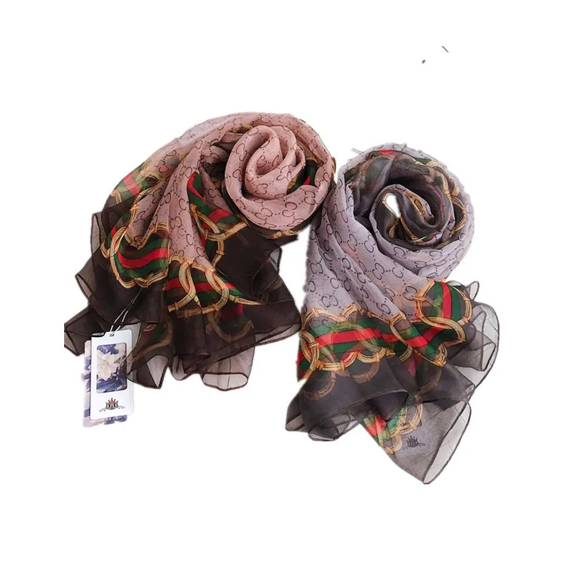 Весна лето Осень шелковый шарф новая модель для европейских и американских