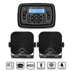 Морской Bluetooth стерео приемник Лодка Радио Аудио Звуковая система FM MP3 Автомобильный плеер + 4-дюймовый морской водонепроницаемый динамик для RV SPA Yach