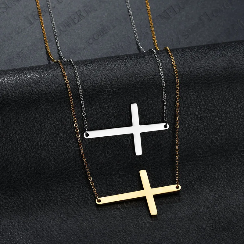 Eleple Европа Америка Леди ключицы цепи из нержавеющей стали ожерелья в виде креста