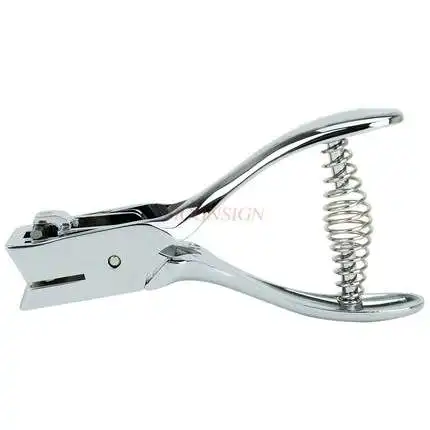 

Handheld single hole puncher PVC ID card puncher Stainless steel oval hole punching pliers