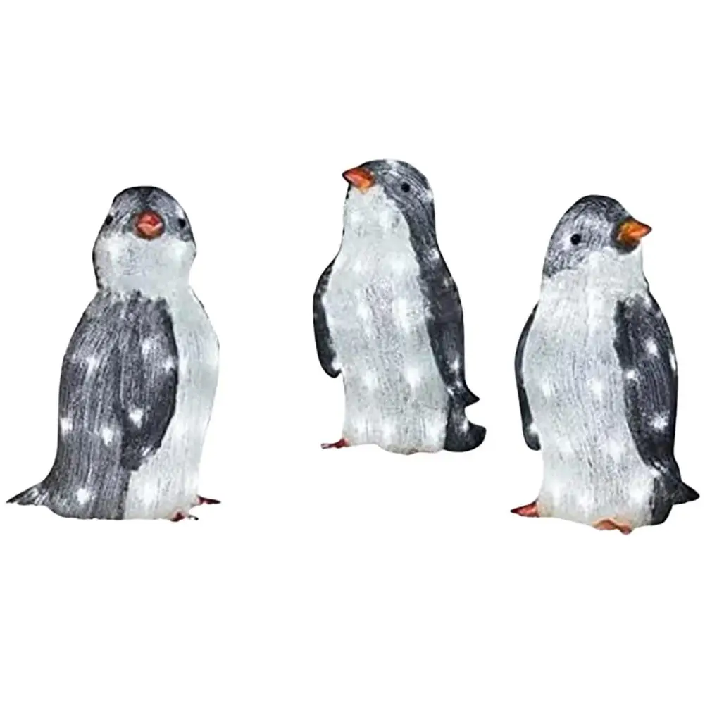 

3Pc Light-Up Penguin Christmas Decoration Illuminate Penguin Ornaments With Light Garden Lawn Outdoor Decoration Christmas Gifts