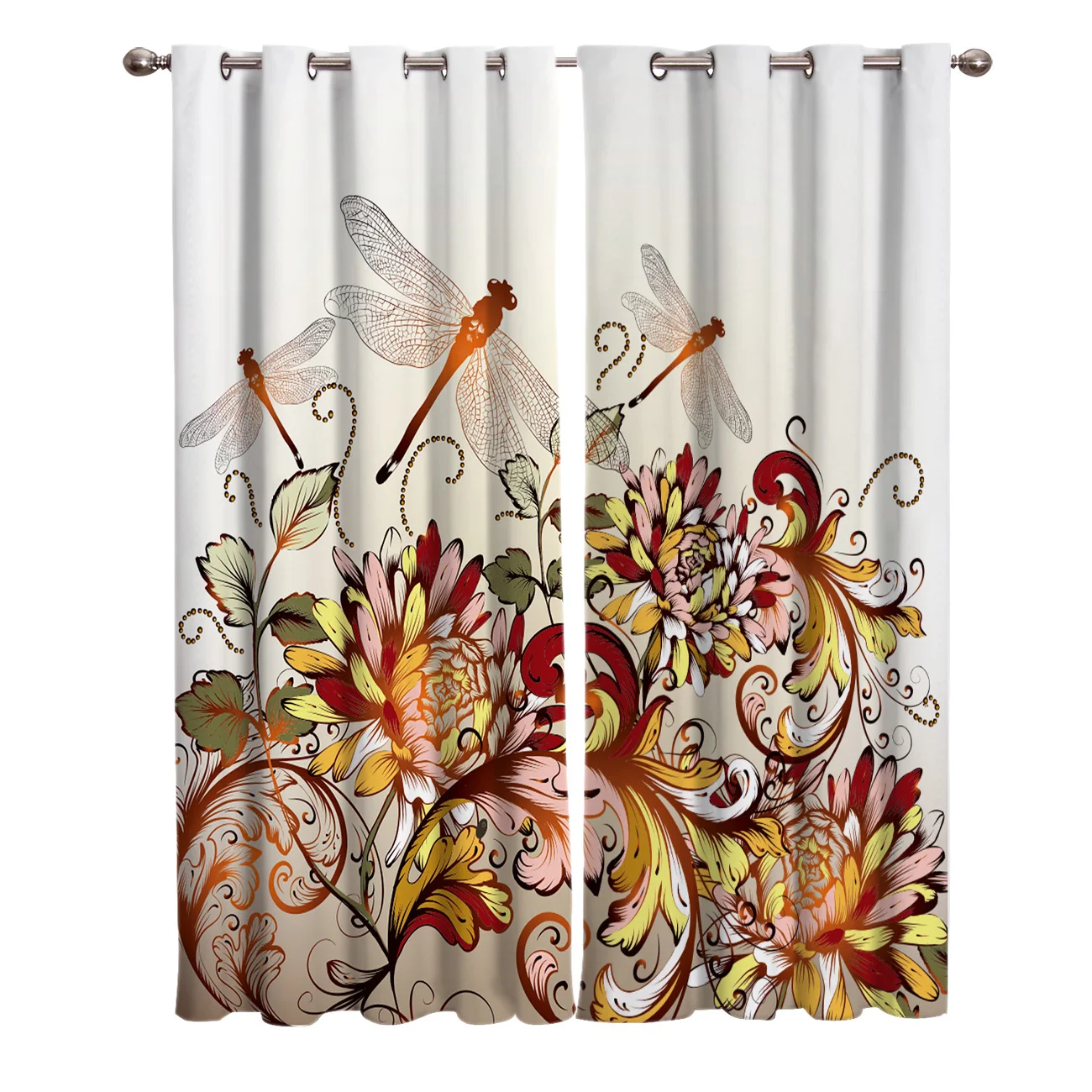 Дракоза цветы оконные шторы Живописные Занавески для гостиной декоративные