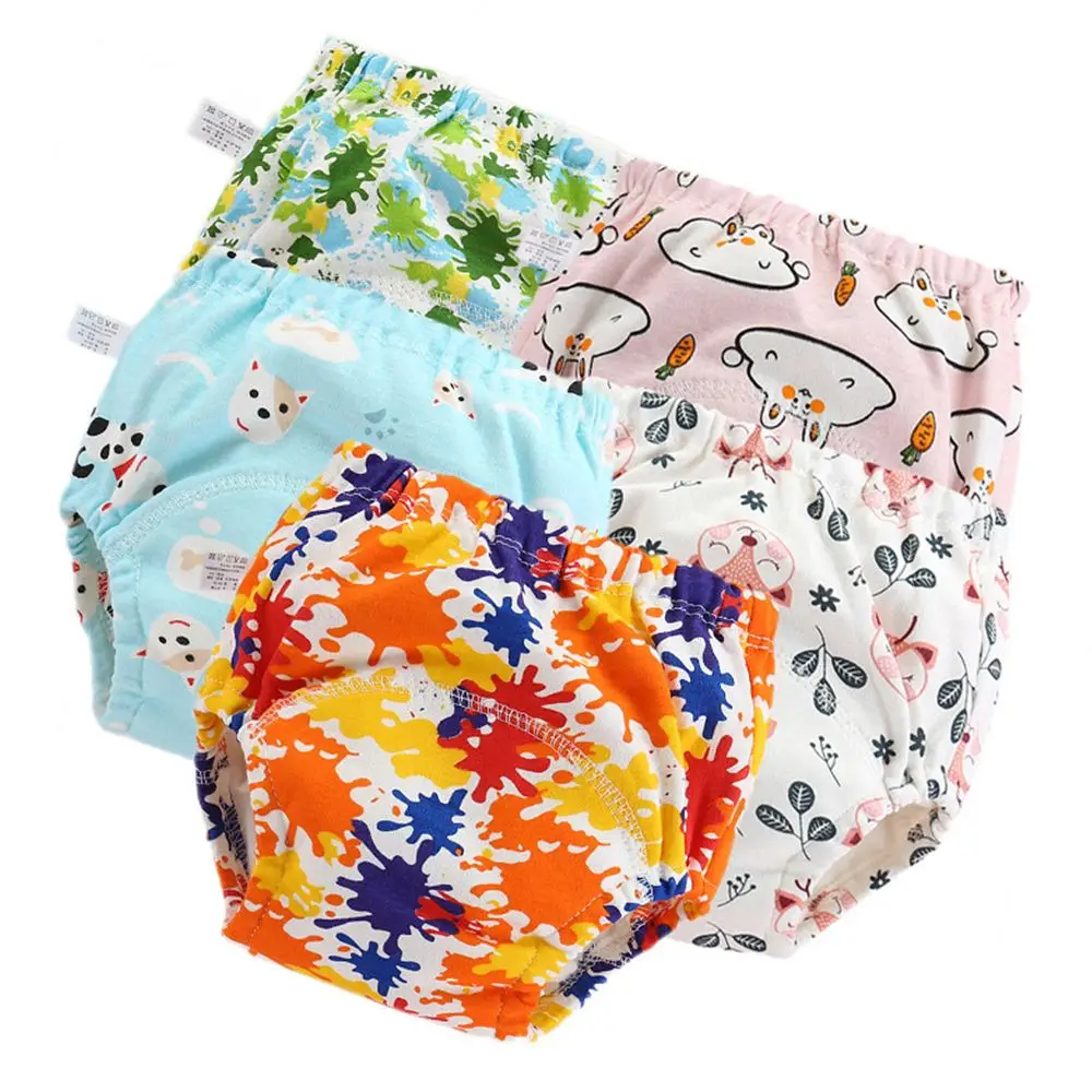 

Cartoon Baby Diapers Reusable Nappies Cloth Diaper Washable Infants Children Baby Cotton Training Pants Panties Nappy