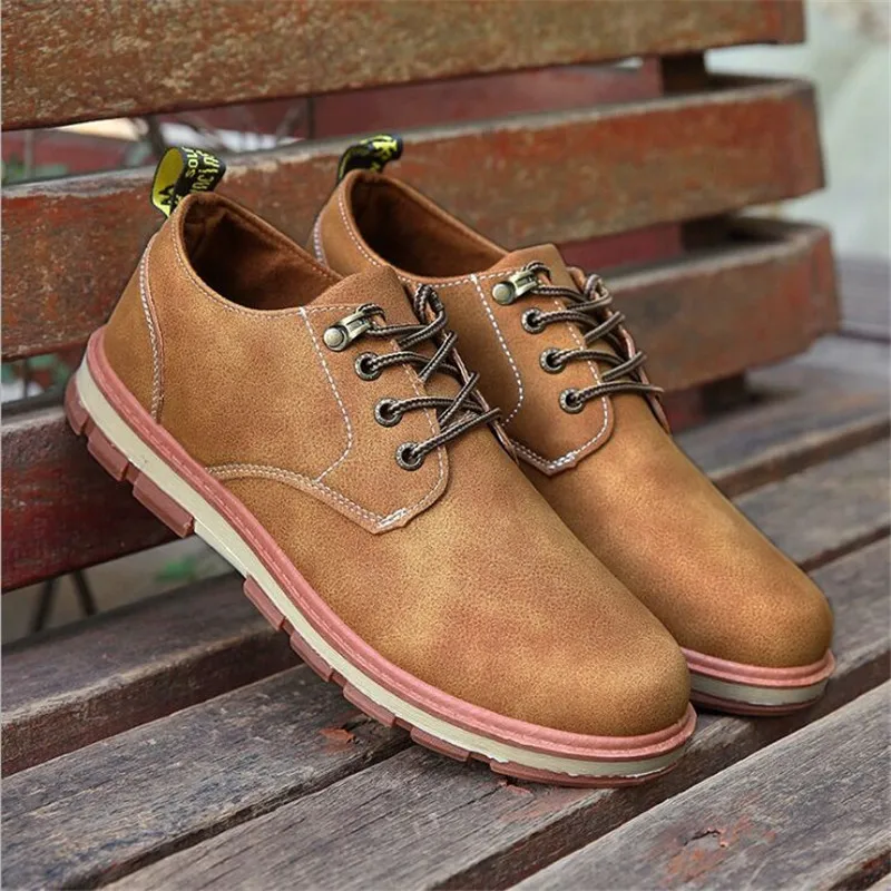 

2019 Men Casual Leather Shoes Men Martins Leather Shoes Work Safety Shoes Winter Waterproof Ankle Botas
