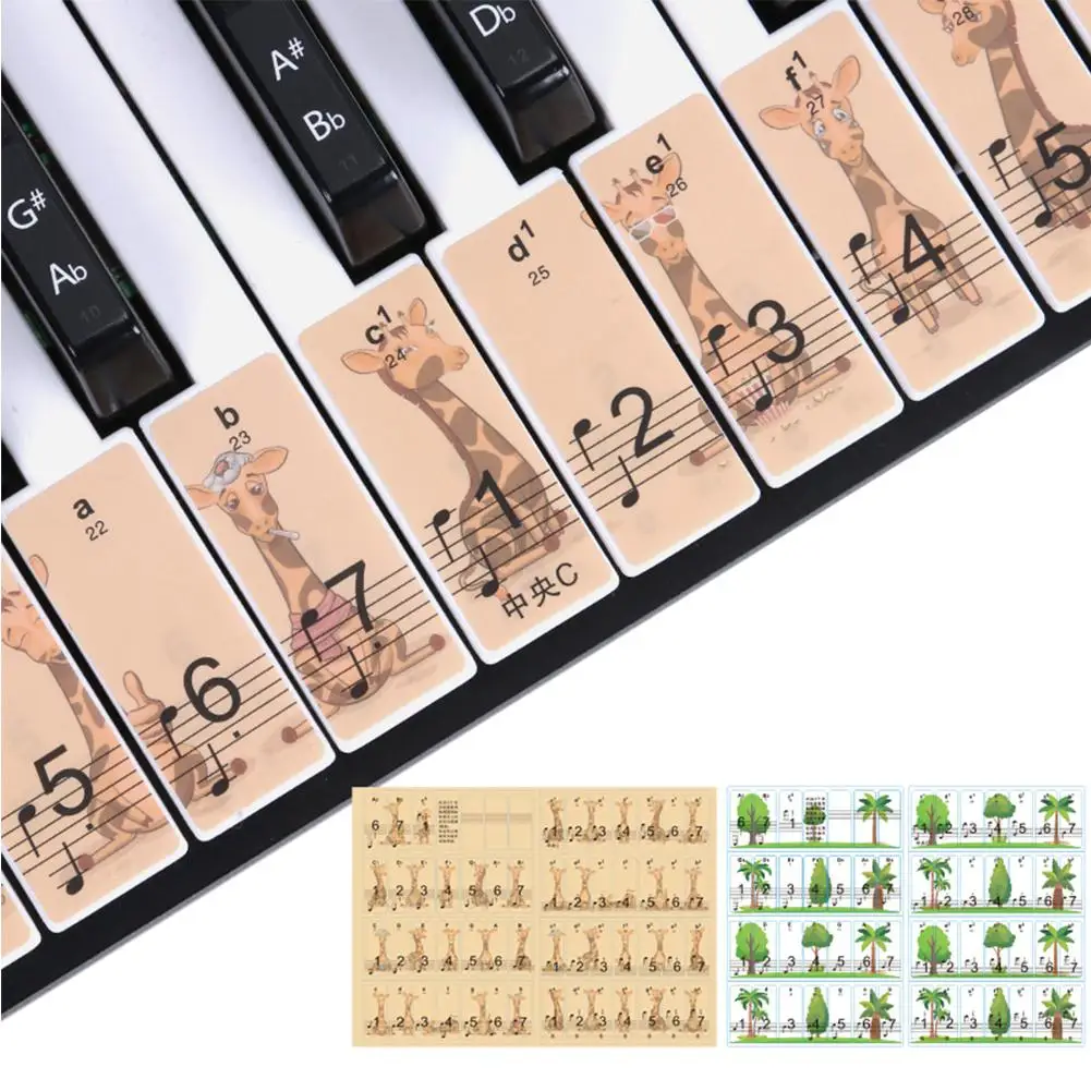 Клавиатура для пианино лесные наклейки с оленем ключей 2 в 1 88/61/54/49 без остатка