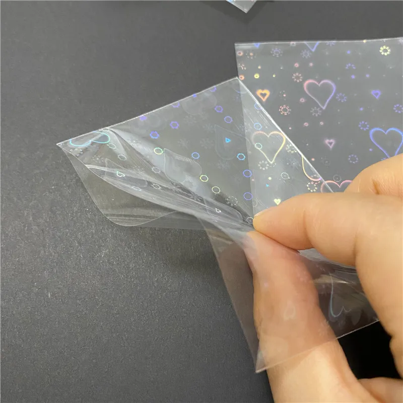 50 шт./лот фольга в форме сердца лазер боковые/верхние погрузки рукава для YGO