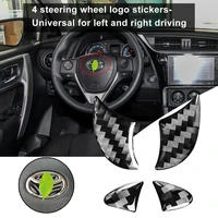 4pcs logo trim anti scratch heat resistant installation waterproof steering wheel logo sticker trim for toyota corolla 2014 2018