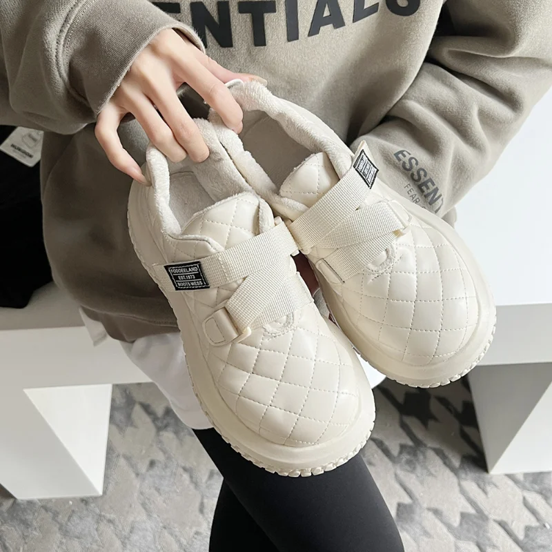 

Women Cotton Shoes 2022 New Winter Water Proof Warm Plush Ladies Loafers Fashion Slip on Flat Casual Shoes Platform Sneakers