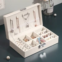 pu leather jewelry storage box portable european style multi function packaging box with drawer winter