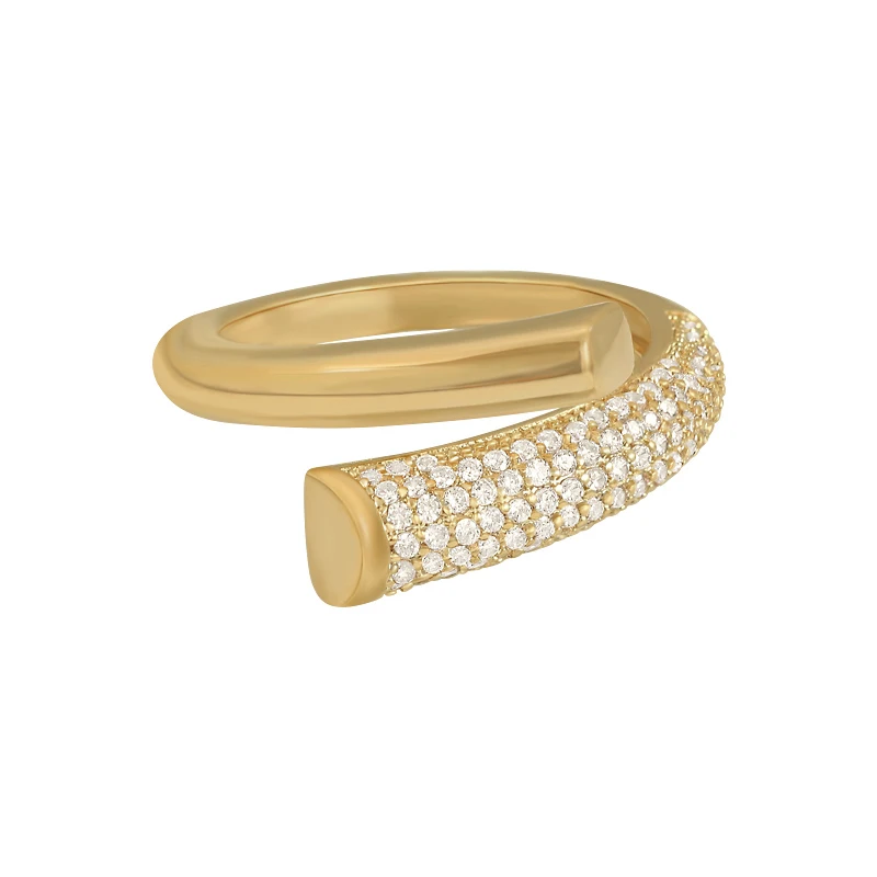

fashion luxury jewelry design creative zircon metal opening unusual Ring for sexy woman party girl's finger rings