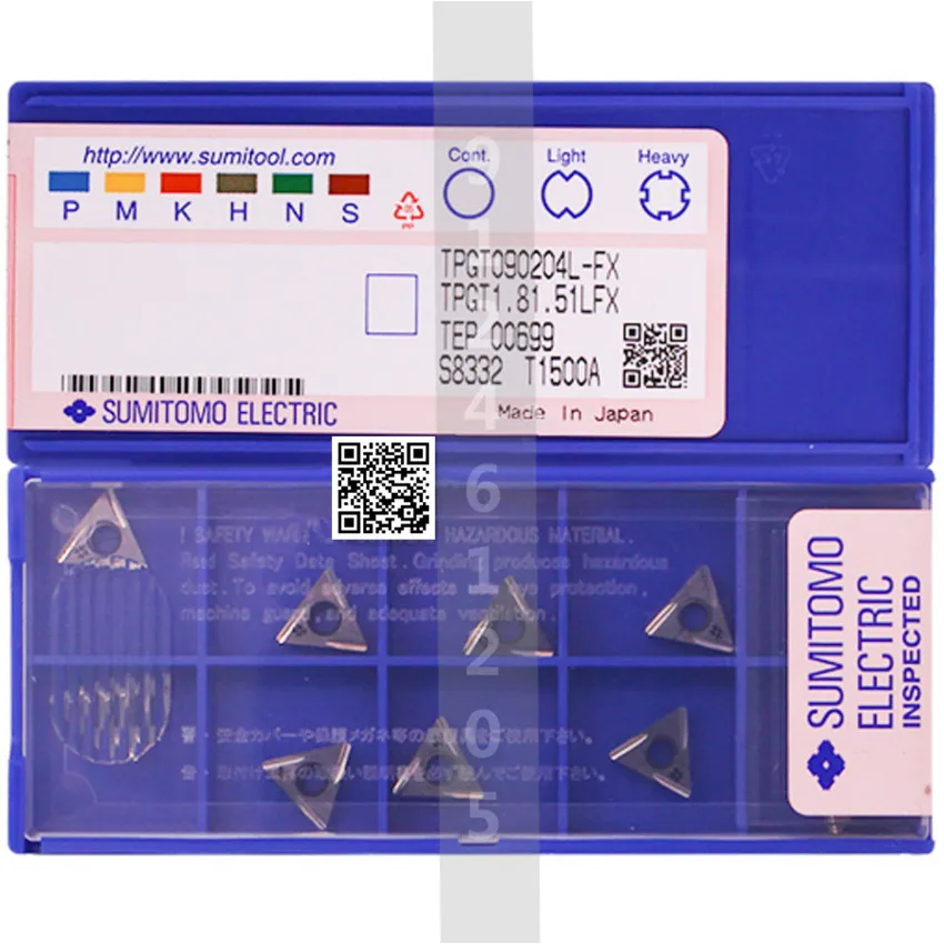 TPGT090204L-FX T1200A / TPGT090204L-FX T1500A  Original SUMITOMO CNC carbide inserts 10PCS/BOX