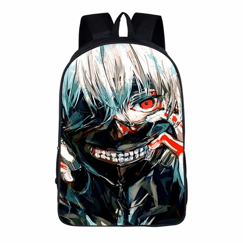 

Japanese Knapsack Travel Bags Anime Tokyo Ghoul Kaneki Ken 3D School Backpack Children Cartoon Laptop Rucksack Girls Boys Unisex