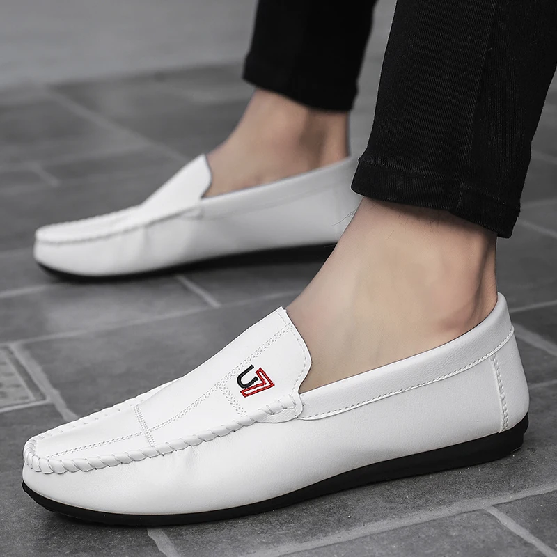 

Men Shoes Men Loafers Shoes Leather Fashion Boat Shoes 2021 New Men's Slip-On Flats Men Casual Shoes Driving Shoes