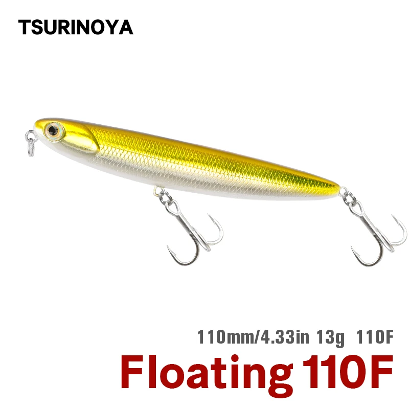 

TSURINOYA Fishing Lure DW27 Topwater Floating Pencil Lure Hard Bait 110mm 13g Surface Water Z-Pose Minnow Wobblers Swimbait