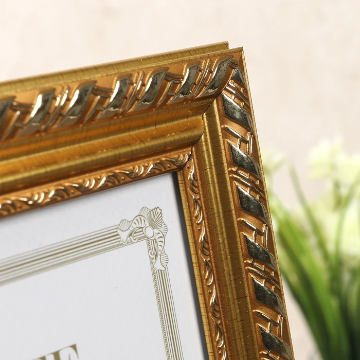 Photo frame plastic A4 &quotStrokes" gold 35x26.5 cm 4290403 Home decor Decoration Garden |
