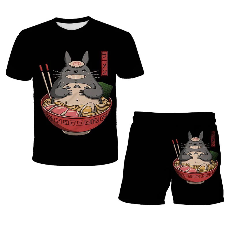 

Anime T-Shirts Suit Totoro Kids Shorts Set for Boys Girls Tee Pants Sets Clothes Cute Tops Children Summer Short Sleeve Set