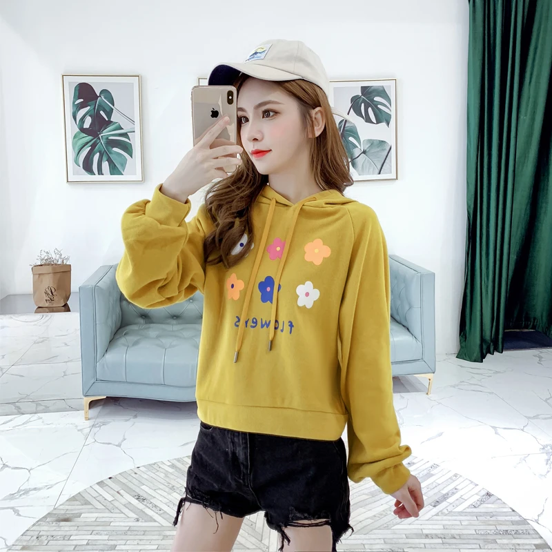 

New Elegant Sweet Fashion Women Spring Autumn Hooded Sweatshirt Loose Long Sleeve Thin Lazy Hoodies Top