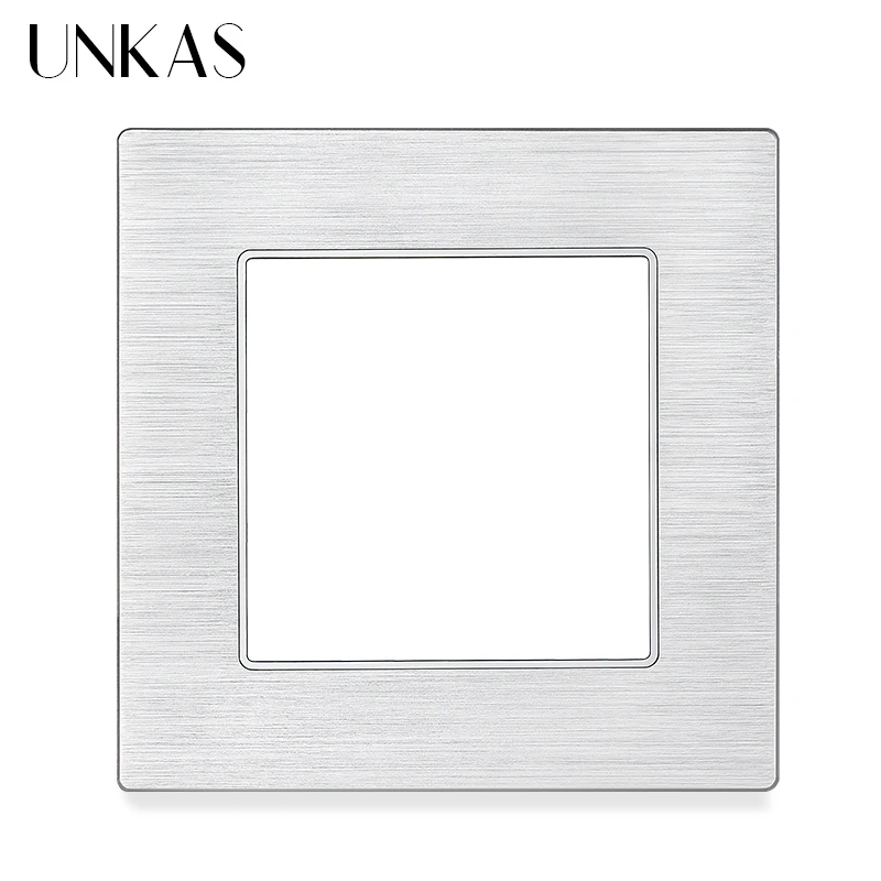 

UNKAS DIY Single Aluminum Panel Free Combination For Wall Switch Socket Matching Modules Outlet White Black Gold
