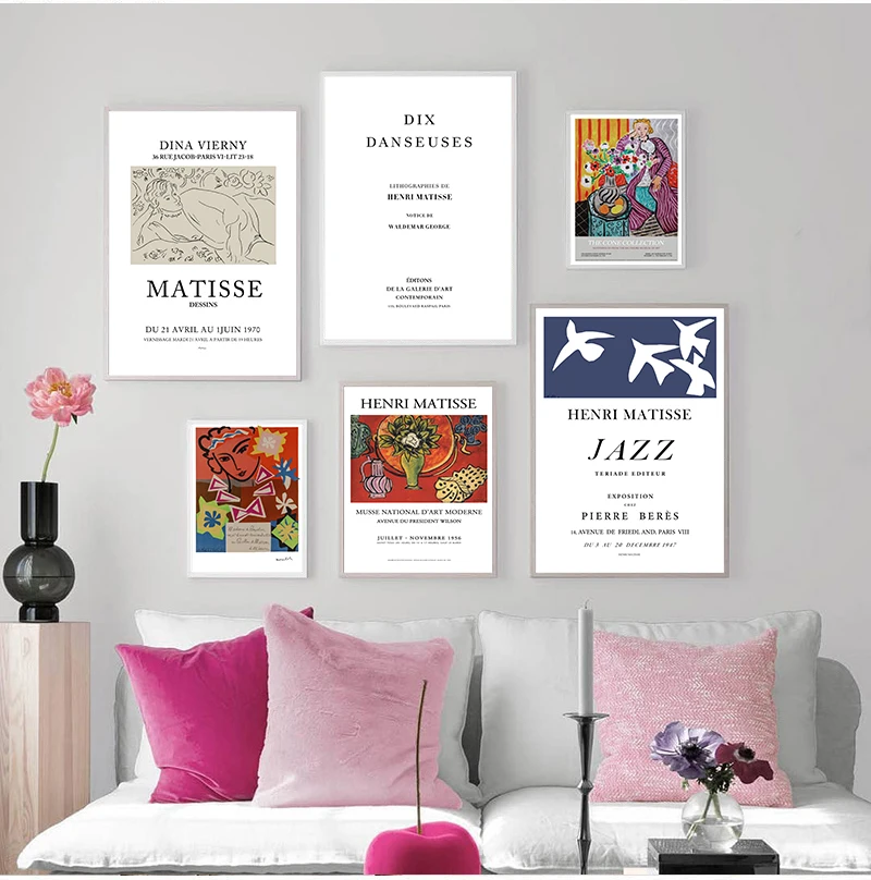 Модные Ретро плакаты и принты Matisse абстрактный портрет Настенная живопись на