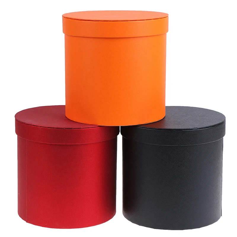 

Round Floral Boxes Women Flower Packaging Paper Bag With Lid For Florist Bouquet Flower Packaging Box Gift Party Storage Boxes
