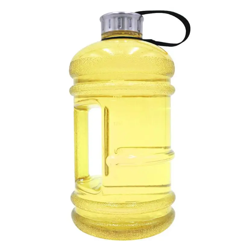 Yellow 2.2L пластиковая бутылка для воды с большой емкостью, шейкер для уличных походов, герметичный, для тренировок, тренажерного зала, фитнеса, йоги, бутылка с большой чашкой, кувшин для воды - Цвет: Yellow