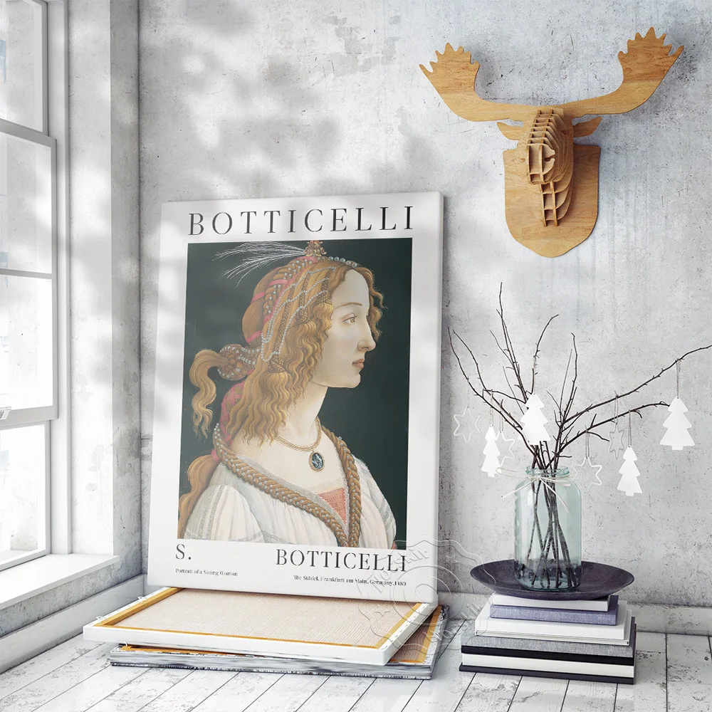Sandro Botticelli выставка музейный плакат винтажные художественные работы Портрет