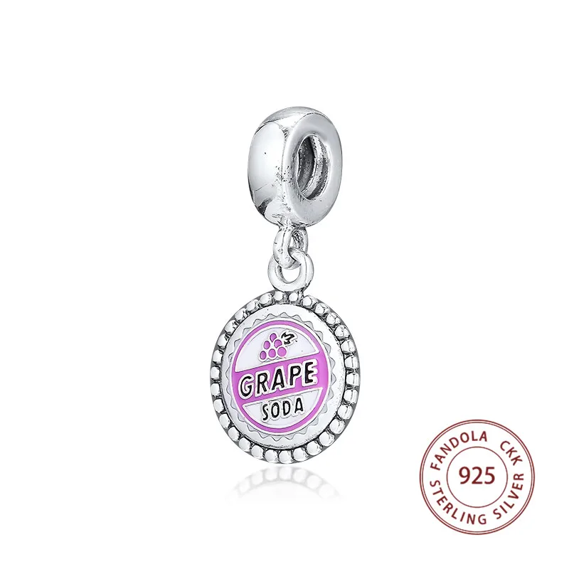 CKK Fit Pandora амулеты Серебро 925 браслет стерлингового серебра Виноградная Сода Бусины Подвески для изготовления ювелирных изделий kralen perles